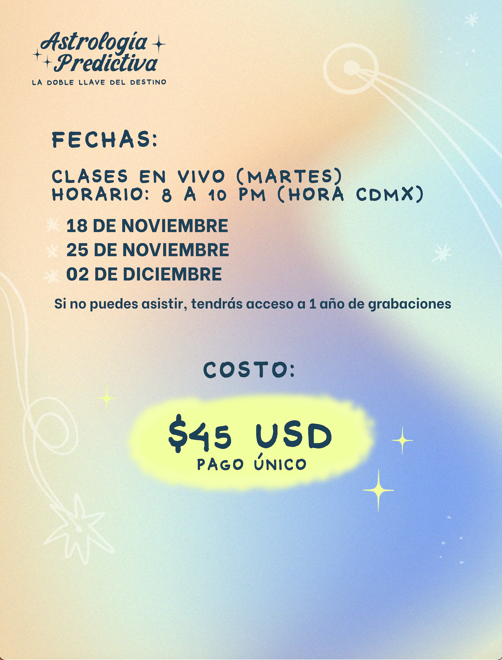 TALLER DE ASTROLOGÍA PREDICTIVA (GRABACION)