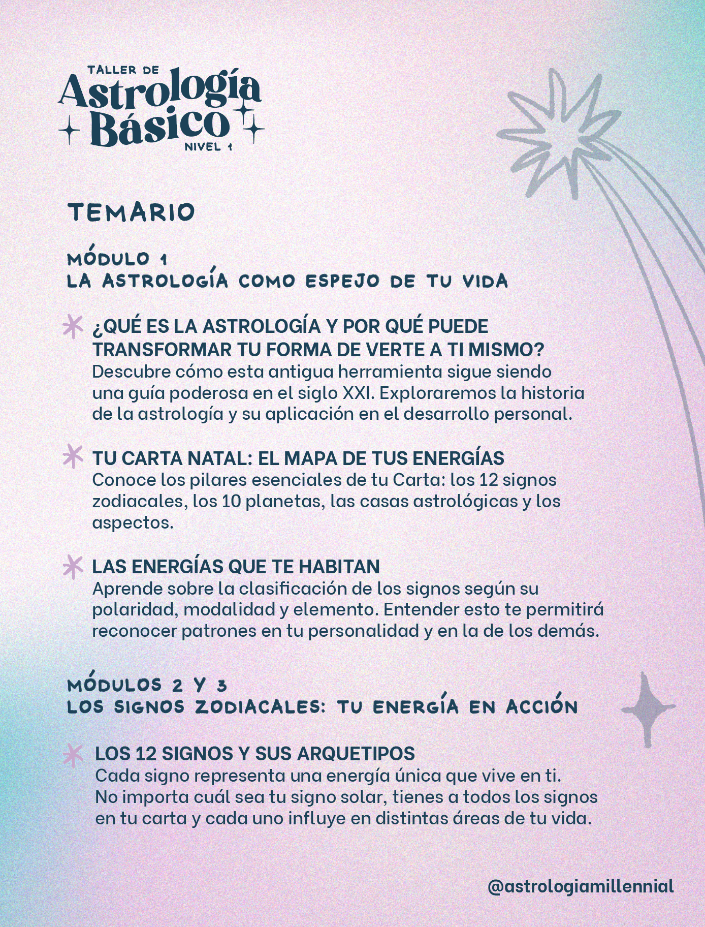 TALLER DE ASTROLOGÍA BÁSICO ONLINE