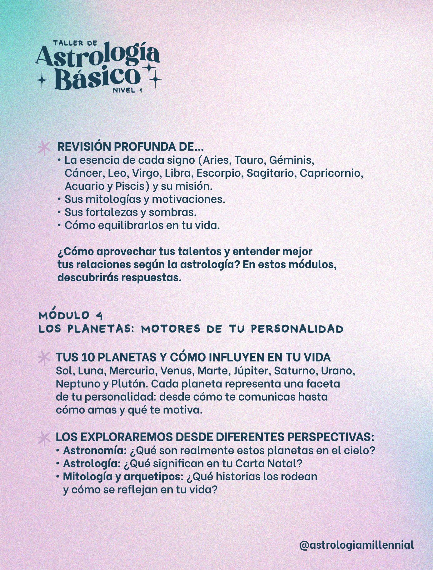 TALLER DE ASTROLOGÍA BÁSICO ONLINE