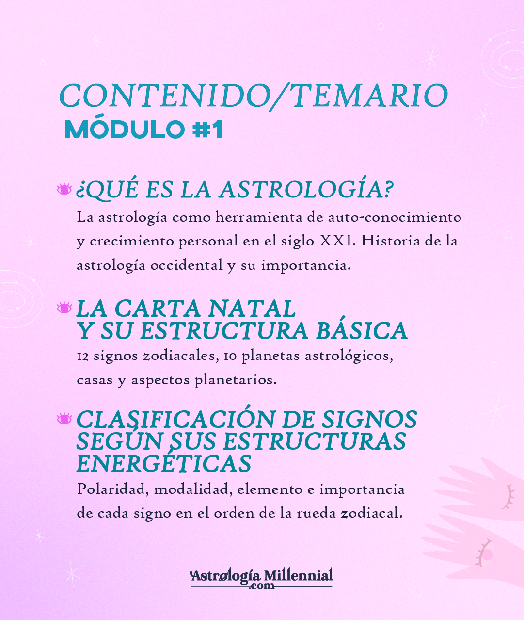 TALLER DE ASTROLOGÍA BÁSICO ONLINE - $180 DÓLARES