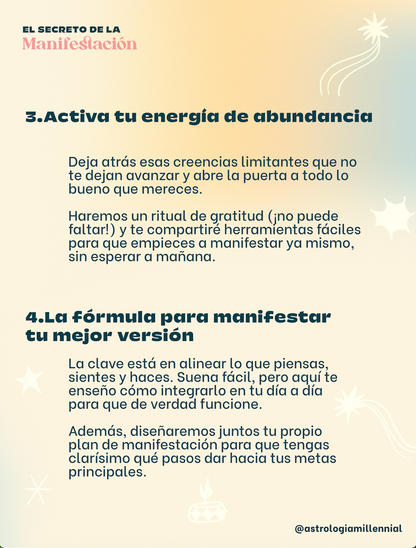 WORKSHOP EL SECRETO DE LA MANIFESTACIÓN