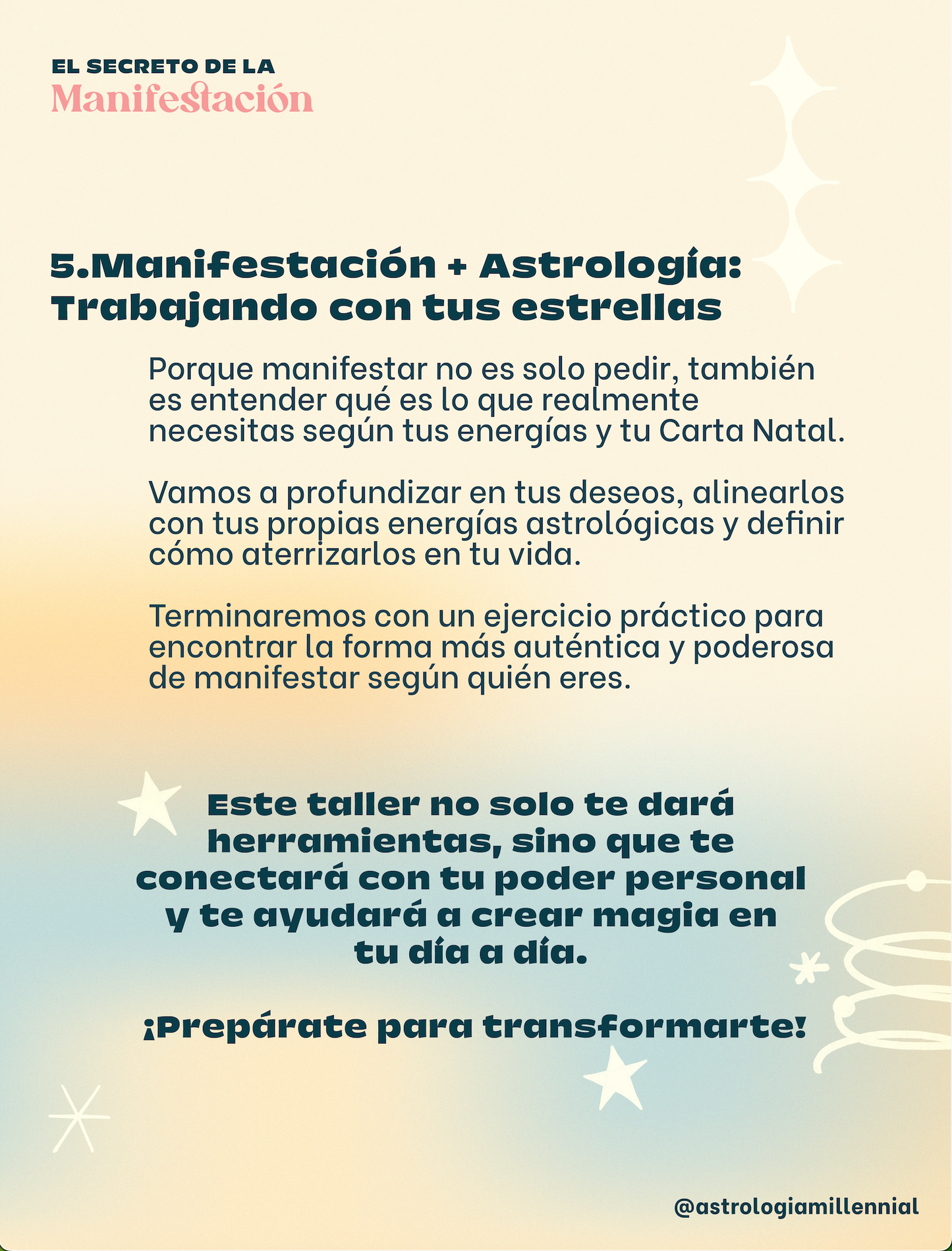 WORKSHOP EL SECRETO DE LA MANIFESTACIÓN