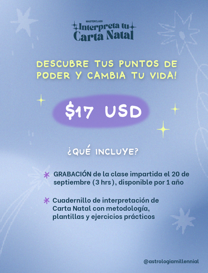 MASTERCLASS: INTERPRETA TU CARTA NATAL (GRABACION)
