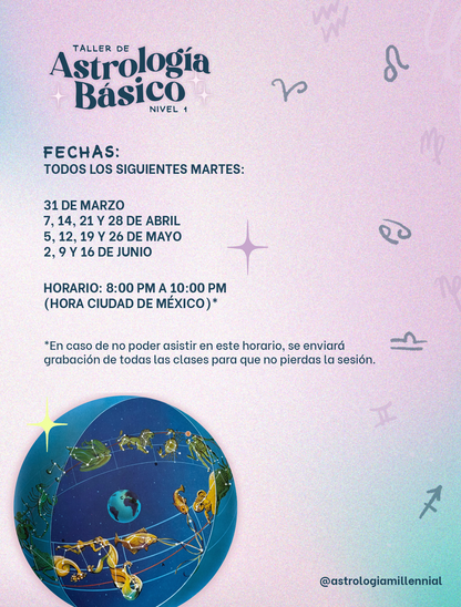 TALLER DE ASTROLOGÍA BÁSICO ONLINE