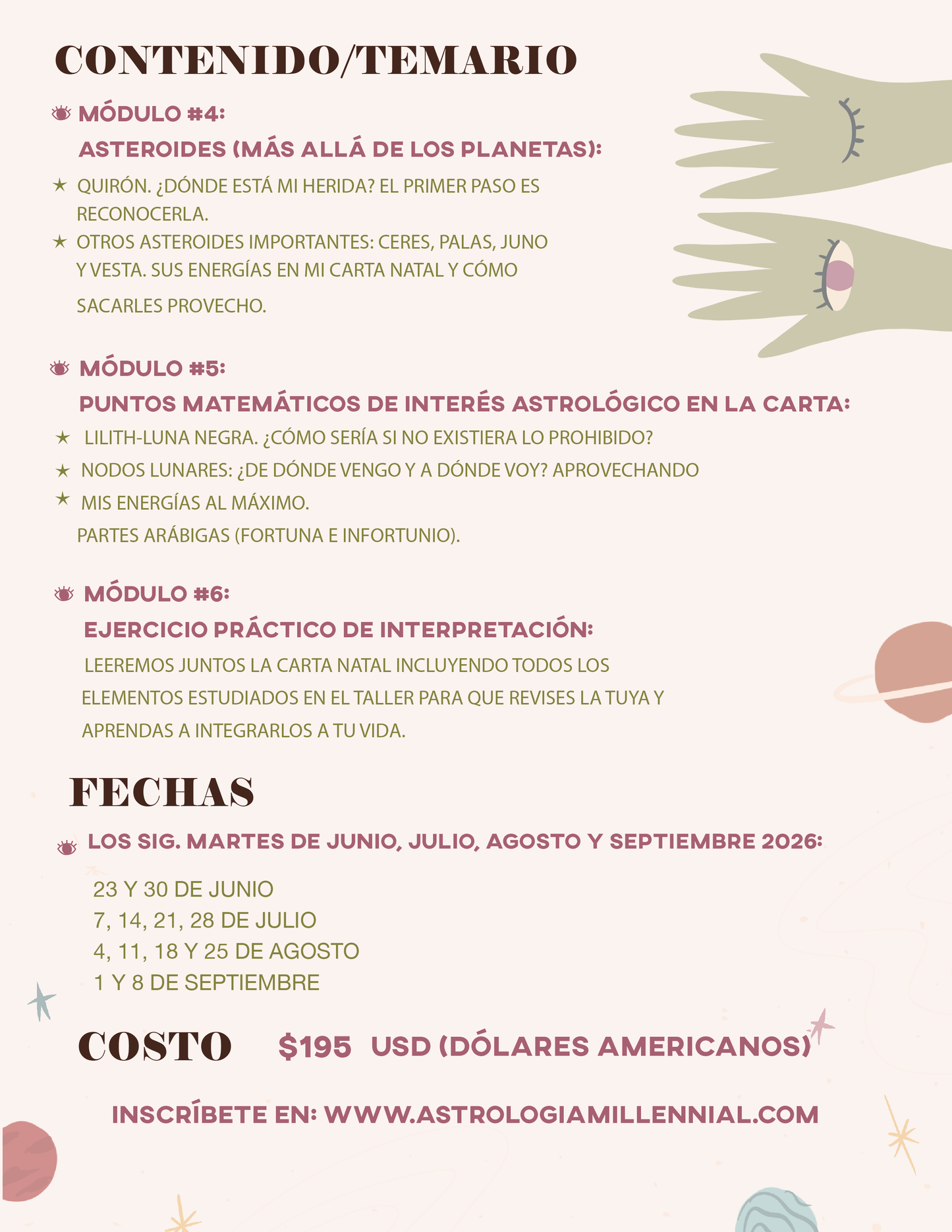 TALLER DE ASTROLOGÍA INTERMEDIO ONLINE