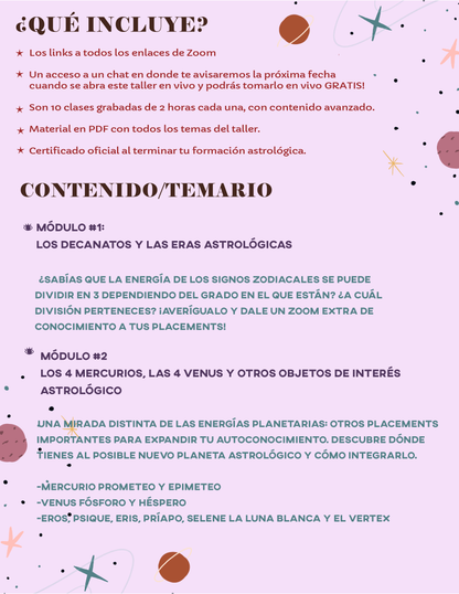TALLER DE ASTROLOGÍA AVANZADO