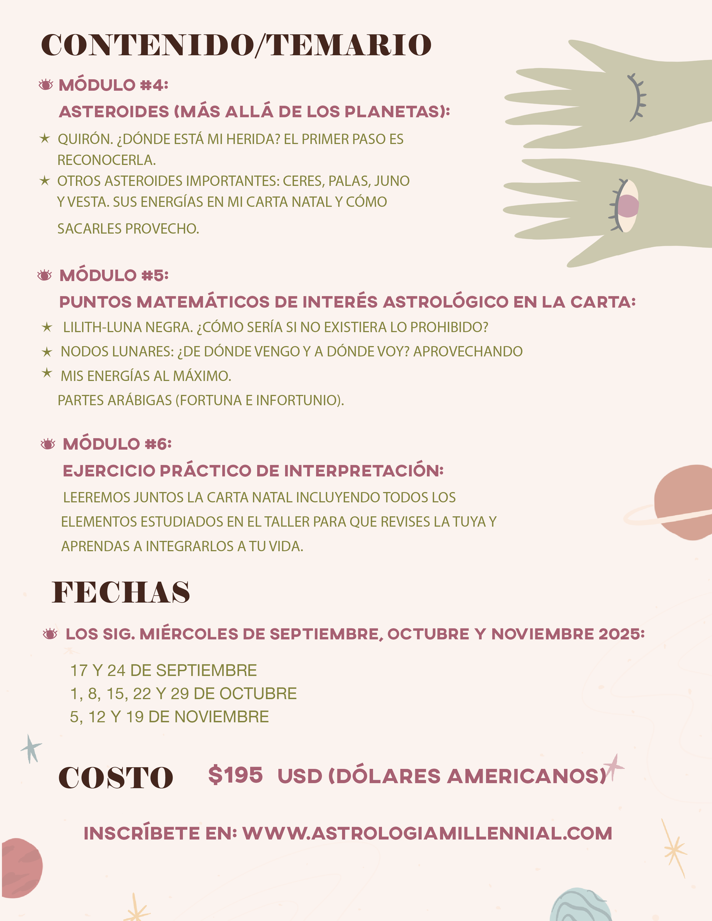TALLER DE ASTROLOGÍA INTERMEDIO ONLINE