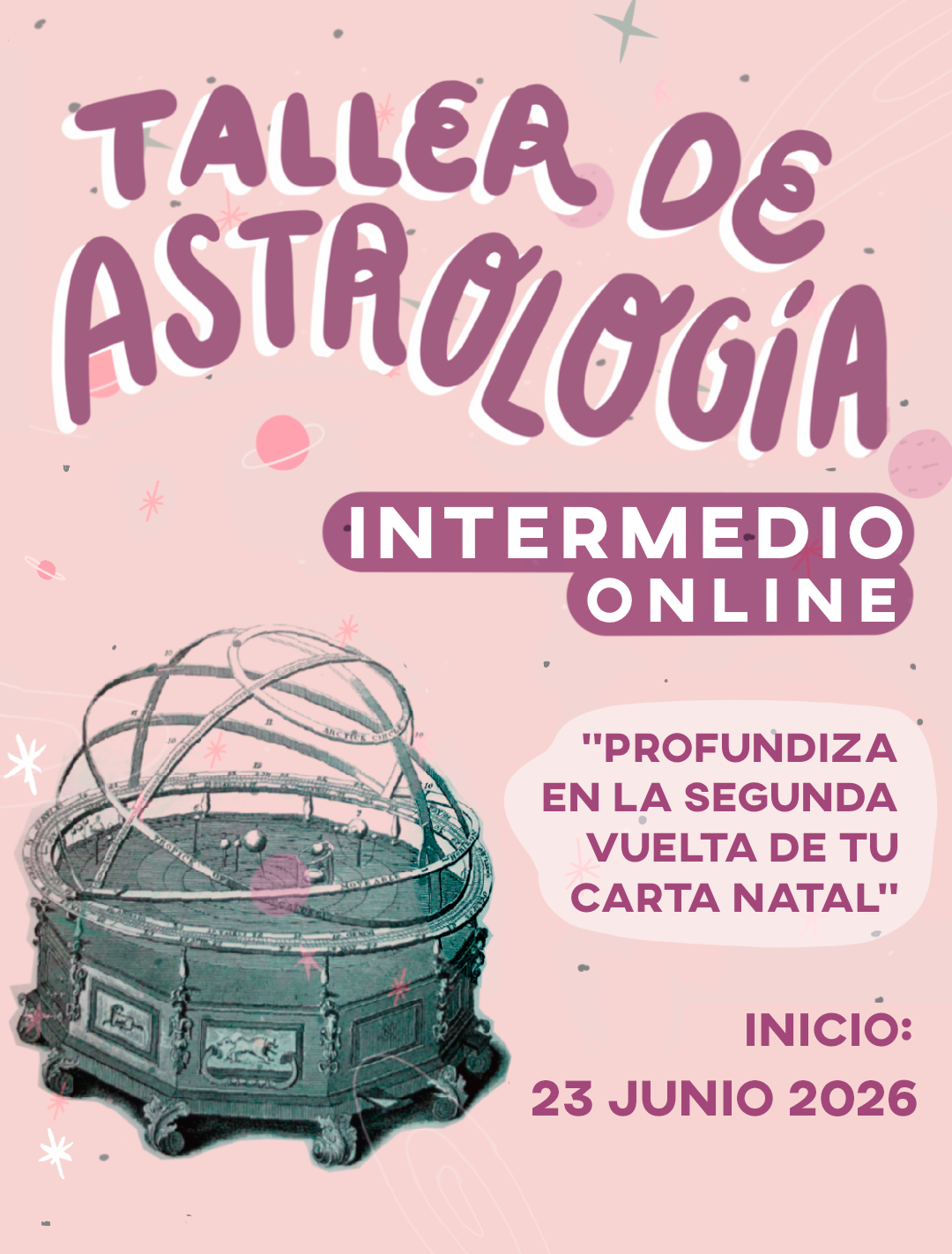 TALLER DE ASTROLOGÍA INTERMEDIO ONLINE
