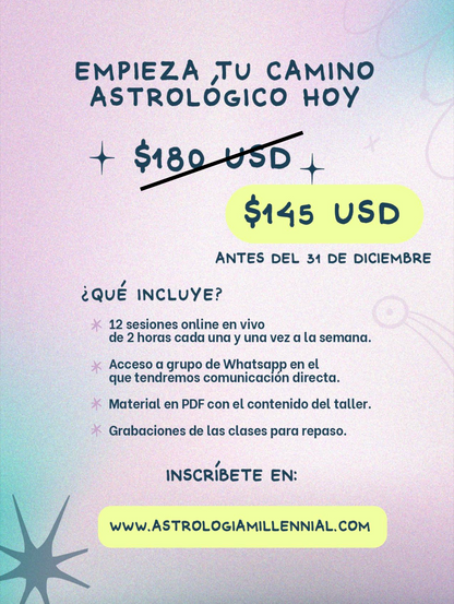 TALLER DE ASTROLOGÍA BÁSICO ONLINE